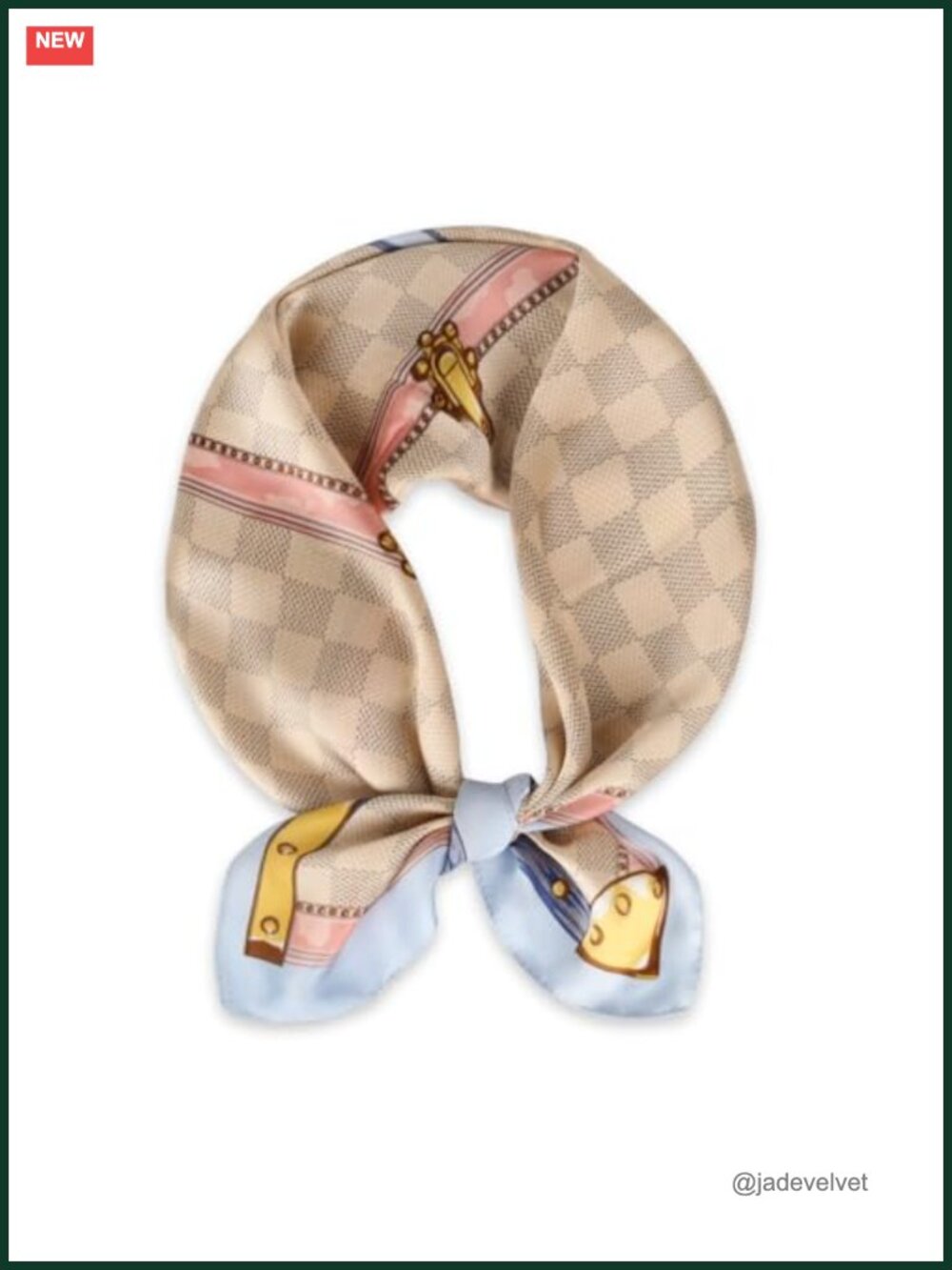 Silk-Like Square Scarf 27.5x27.5 Classic Pattern Bandana for Hair Head Neck